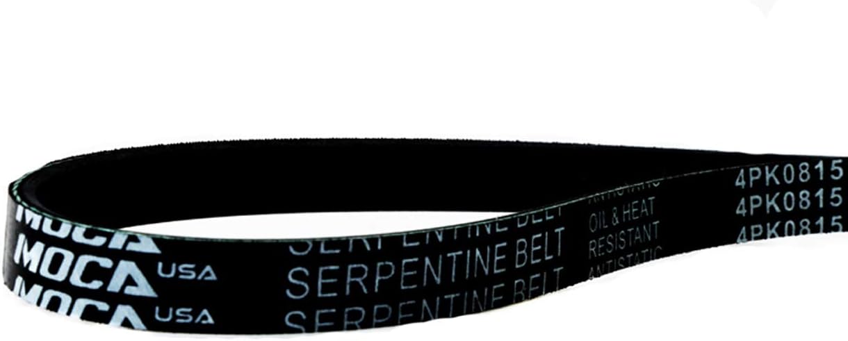 MOCA 4PK815 4PK845 EPDM Serpentine Belts Professional V-Ribbed Belt Fit 2001-2011 for Hyundai Accent 1.6L & 2006-2011 for Kia Rio 1.6L 1599CC l4 Gas DOHC Naturally Aspirated