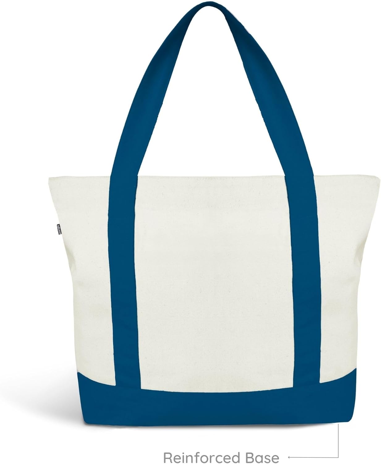 Eco Right Canvas Tote Bag for Women with Zip & Inner Pocket, 100% Organic Cotton Tote Bags for Men, Shopping, Beach