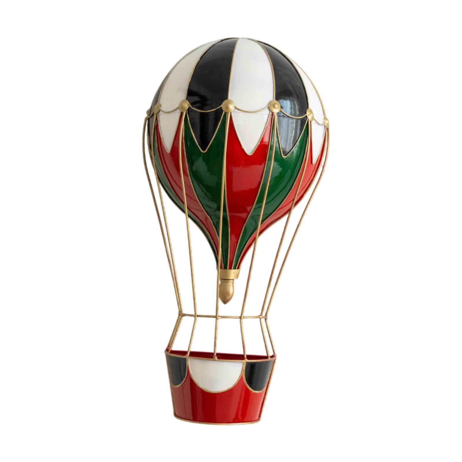 Estatua Navideña Decorativa para Mesa de Navidad Figura de Hierro Artesanal Centro de Mesa Atemporada Adecuada para Decoración de Hogar Fiesta Restaur, Globo aerostático, Individual