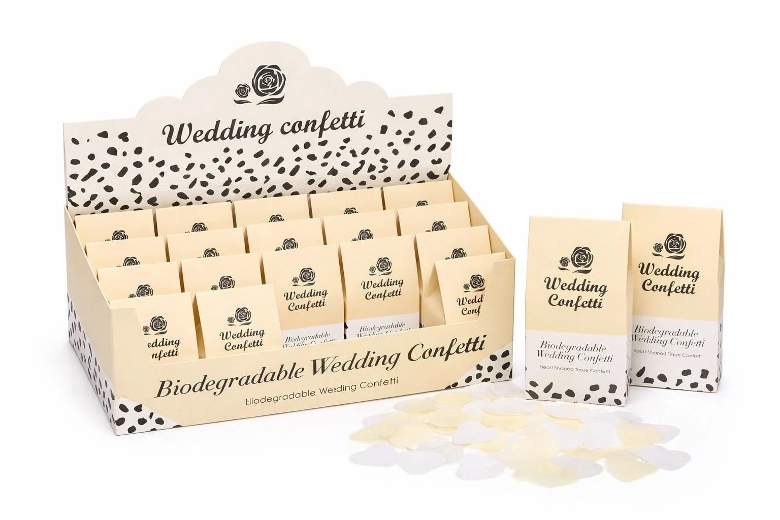 Konfetti-Box mit 20 Geo-Punkten für Hochzeit, Pastell-Punkte, biologisch abbaubar, Papiertisch