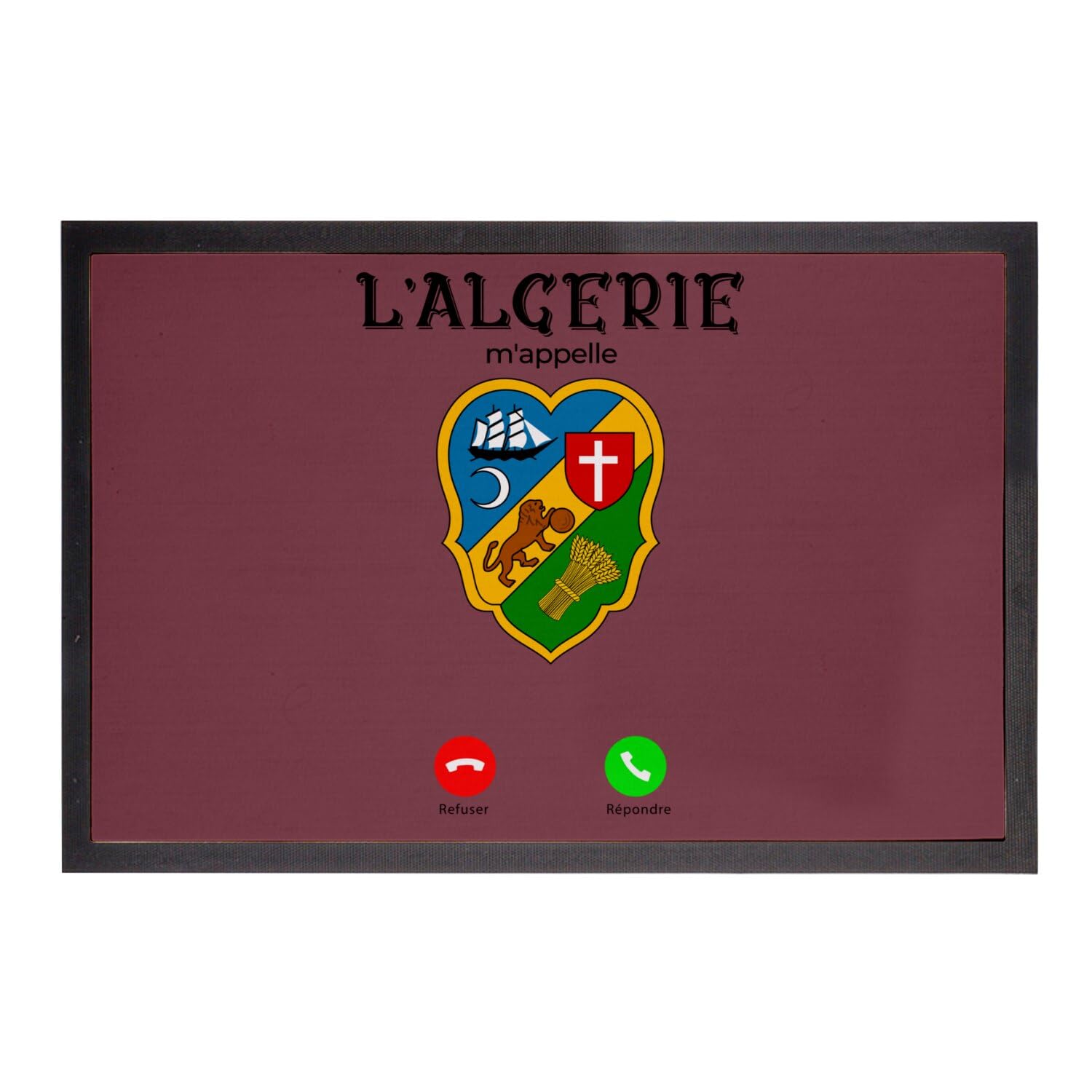 Paillasson rouge Algérie m'appelle anti-poussière : tapis entrée propre voyage 75x50 cm