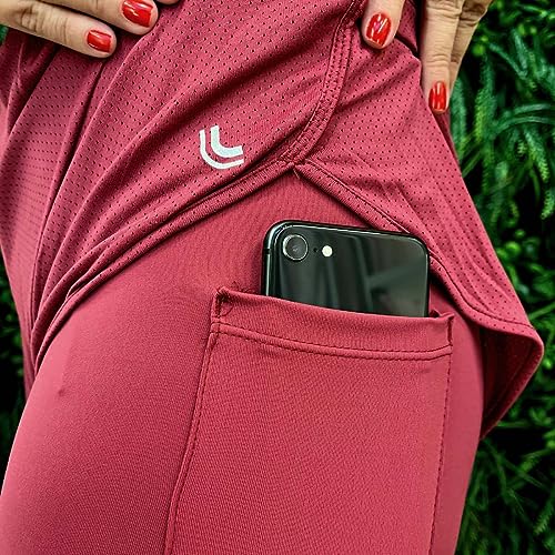 Short Dupla Camada Lupo Esporte Treino Ioga Funcional Tênis (as2, alpha, s, regular, regular, Vinho)