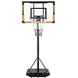 Sistema de canasta de baloncesto portátil Yaheetech con juego de porterías, soporte independiente, tablero trasero de PVC de 28