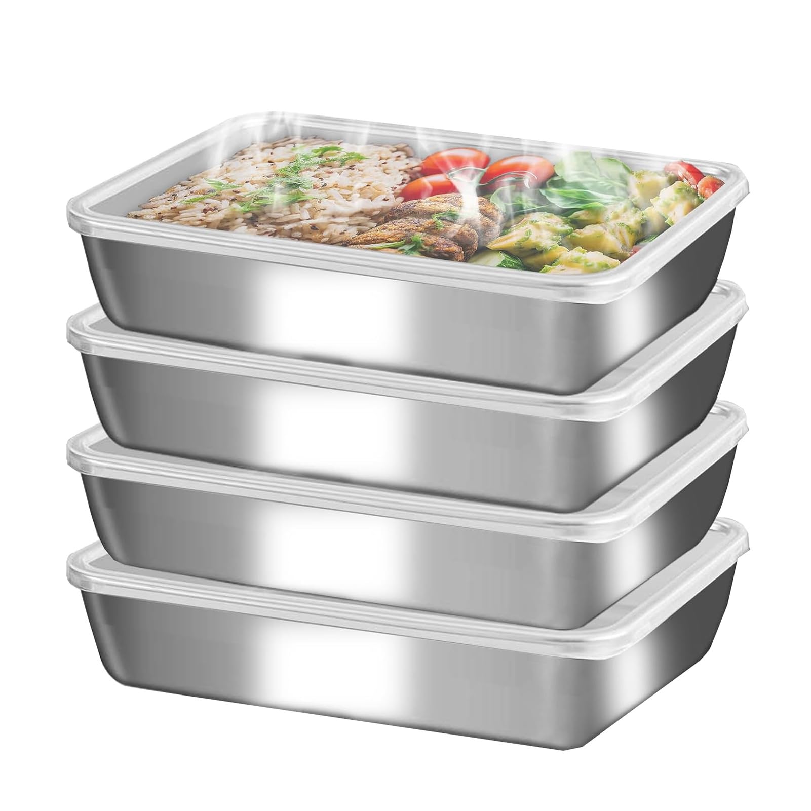 Assiettes carrées en acier inoxydable pour stopper le gaspillage