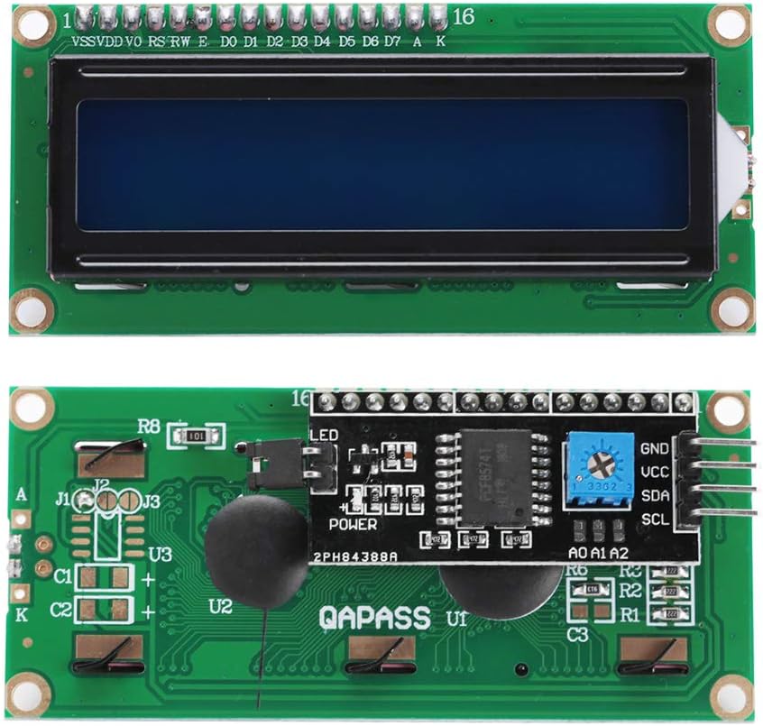 IIC IC2 Interface LCD1602 LCD Display Module Adapter Board 5V Suitable Automotive Electronics Security Equipment