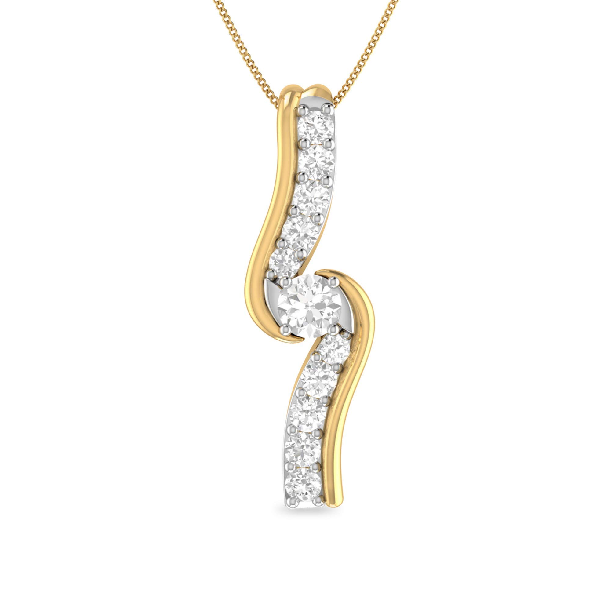 pc jeweller Yellow Gold and Diamond Pendant for Women-picture-22