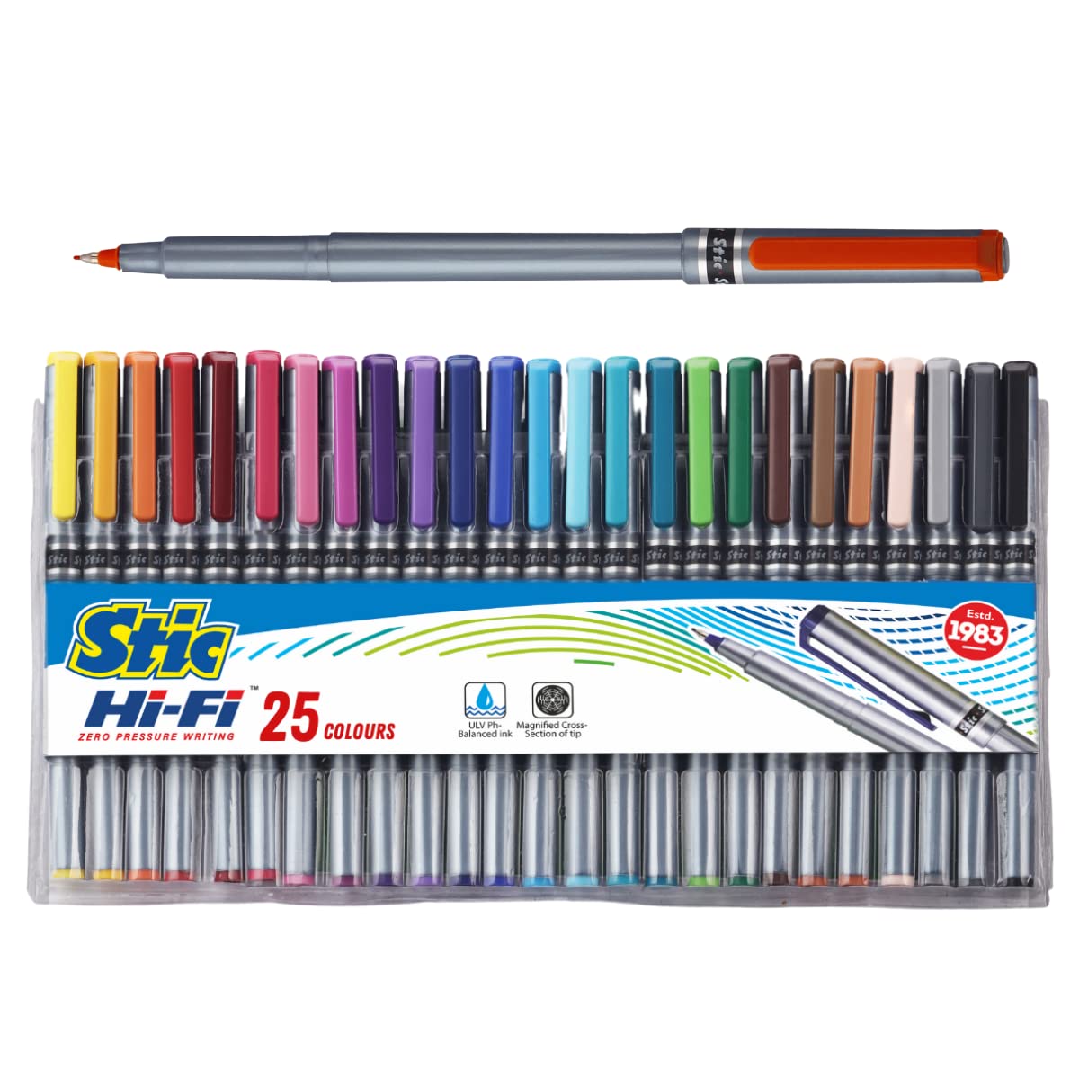 Stic 25 Fineliner Mandala Doodle Colouring Fine Liner Point 0.5 mm Coloured Pens Set kit Assorted Micro tip sketching call...