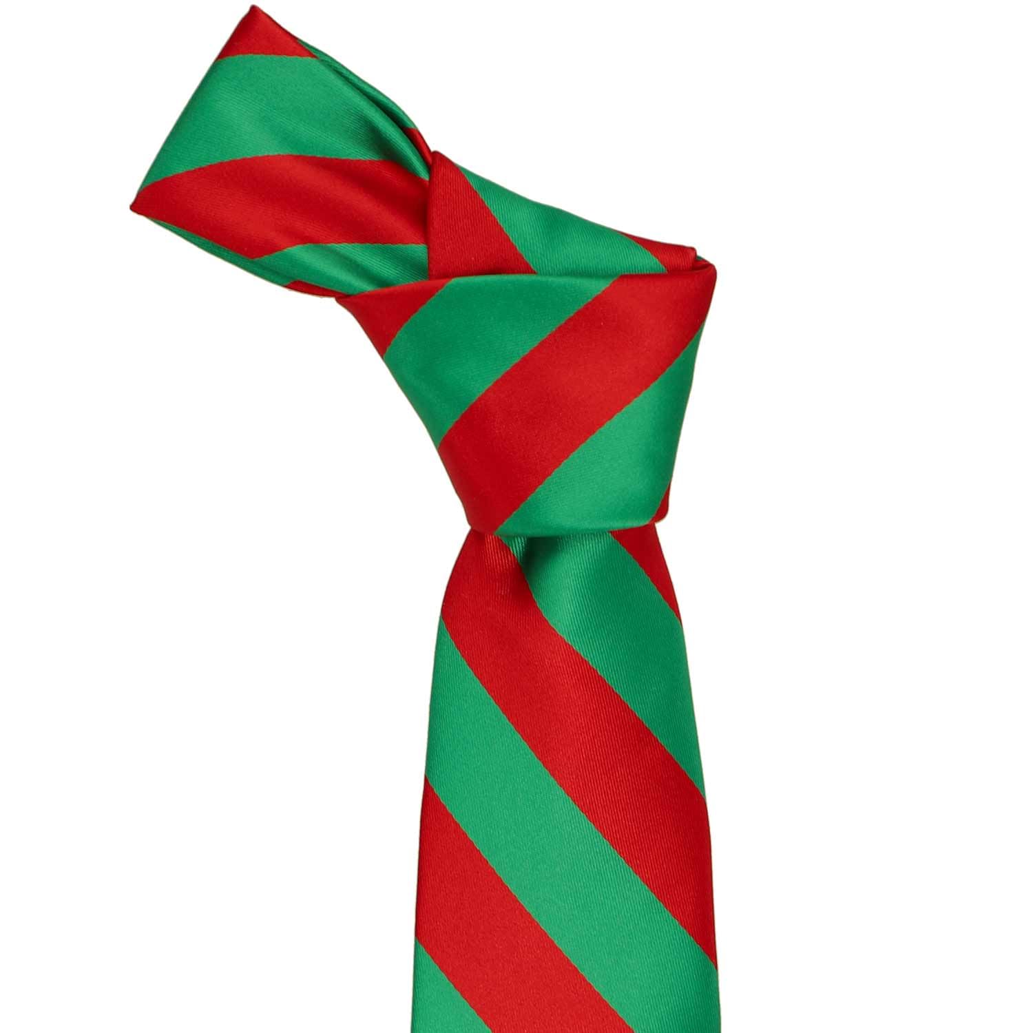 tiemart Boys' Neckties for 8 to13 years old (Red and Green)