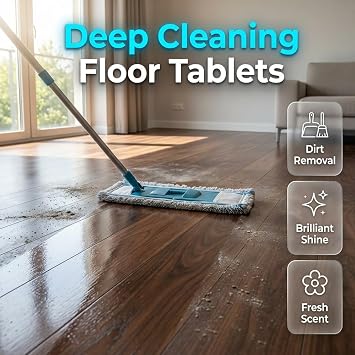 120Pcs Multi-Effect Floor Clean Tablets, 2026 New Multi-surface Cleaner, Floor Clean Tablets for Hardwood and Tile, Easy Use Home Floor Cleaner for Families (Blue, Large)