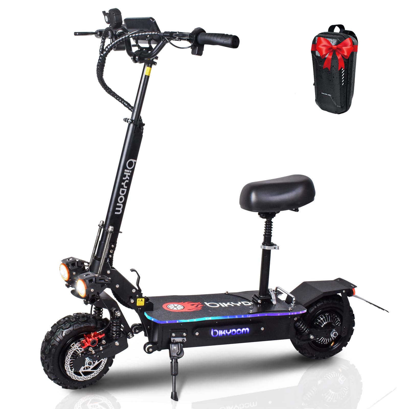 Electric Scooter Adults, Escooter 5600W Dual Motor, 50Mph Max Speed, 50 Miles Travel Range, 60V 27Ah High Capcaity Battery, 11" Vacuum Off Road Tire Foldable Scooters