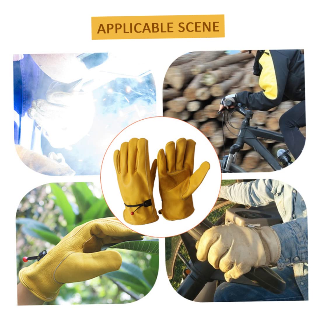 Guantes, guantes térmicos, guantes de soldadura, guantes de soldadura de cuero de doble capa cortos a prueba de calor protección contra espinas guanteletes de estufa guantes de trabajo XL 1 par