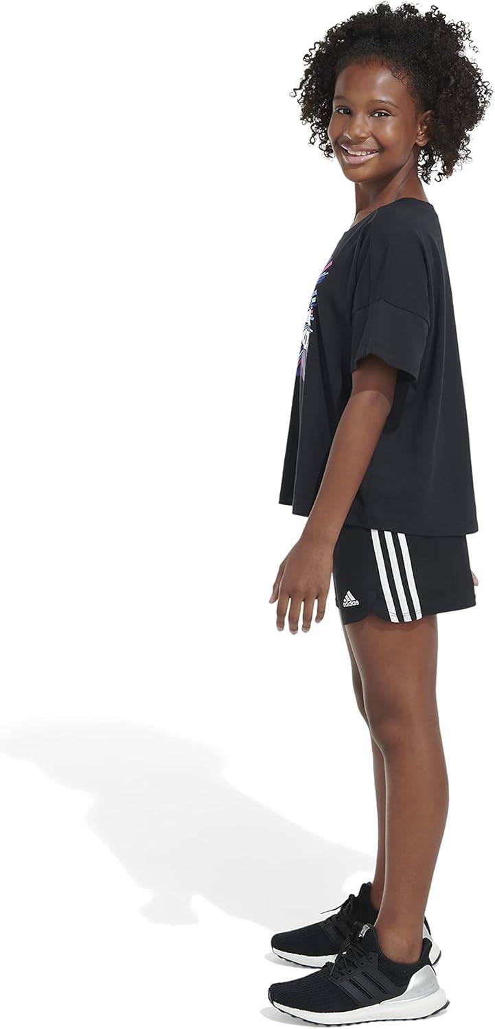 adidas Girls' Short Sleeve Loose Boxy Tee - Image 4