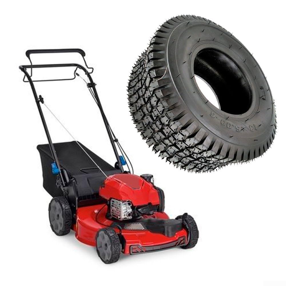 Neumático de cortacésped sin cámara de 15 x 6.00-6, repuesto de rueda de tractor de goma de 4 capas y carrito de golf con tracción mejorada para jardín y terreno desigual