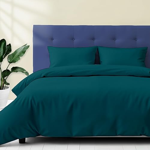 Miniatura 18 de Ashton Sheets Juego de funda de edredón de algodón egipcio, tamaño Queen, 600 hilos, 100% algodón egipcio, suave tejido satinado, cierre de Verde