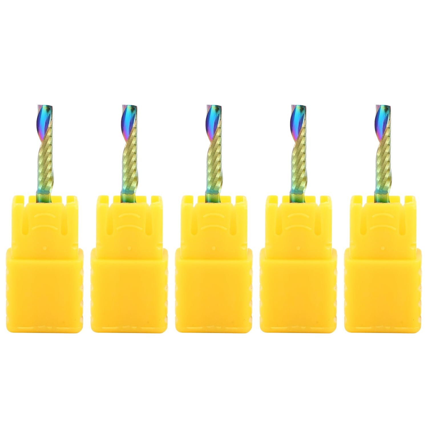 ISB Flat Nose End Mill Set, 1/8’’ Single Flute Nano End Mill Bits with DLC (Ta-C) Coating, CNC Drill Bits Cutter for Aluminum, Steel, Titanium, Wood, Perfect Ideal for DIYers & Professionals,