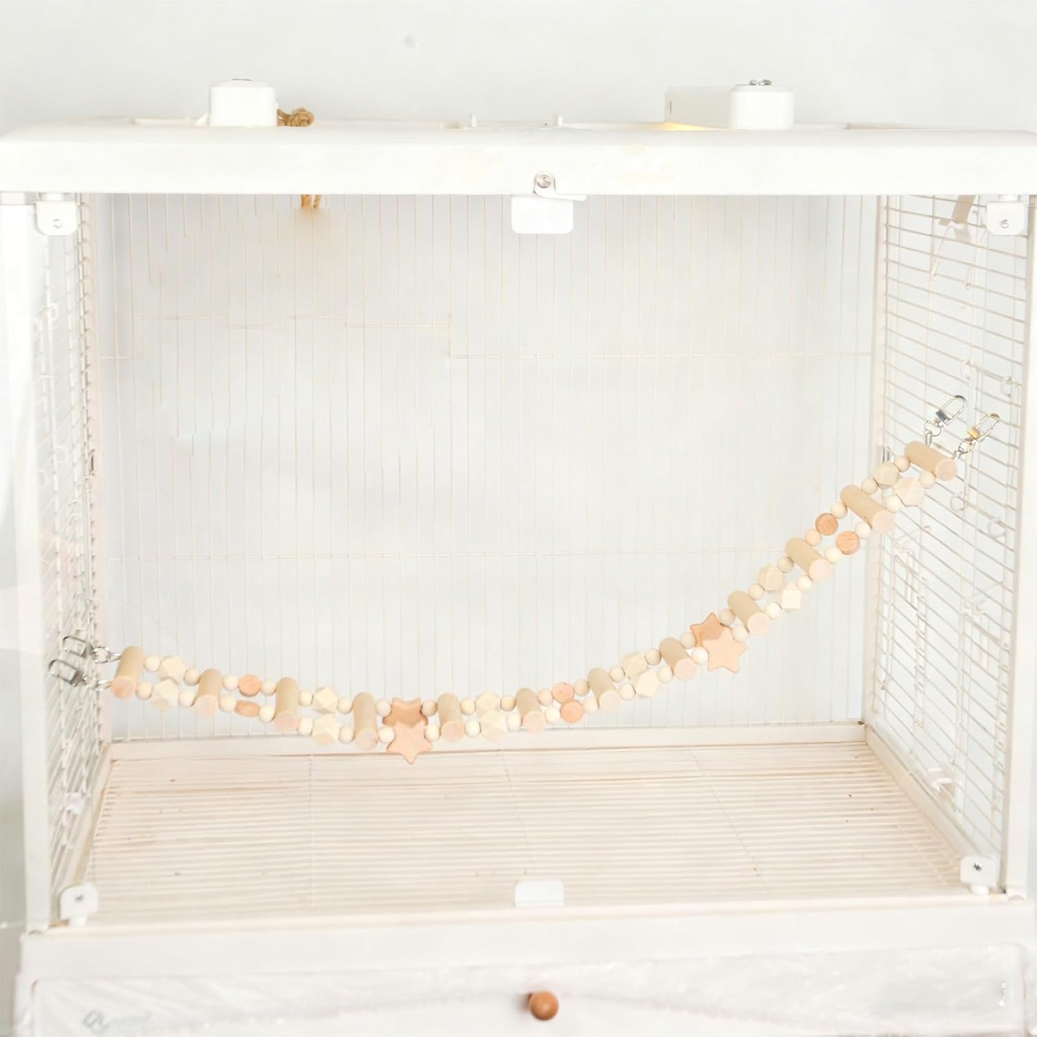 Bird Ladder, Bird Perches for Cage, Climbing Play, Parakeet Swing, Chewing Accessory for Cockatiels Conures Budgie Parrot(Twelve Steps)