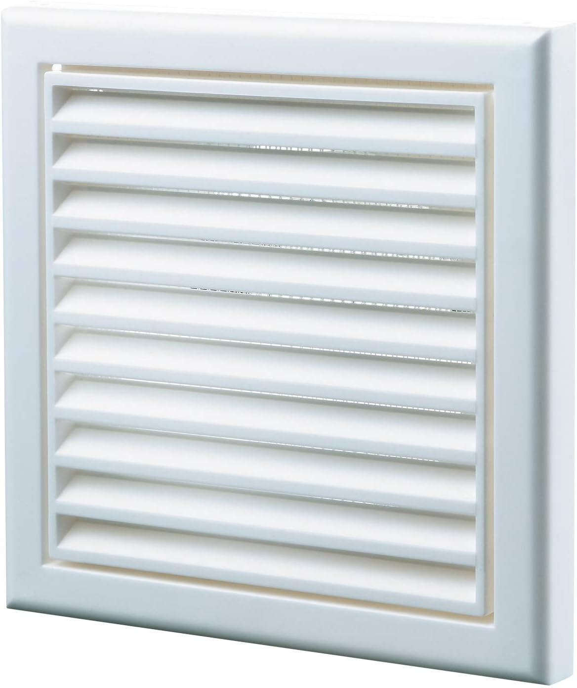 Blauberg Louvred Wall Vent Grille 125 mm - 5 Inch White with Flyscreen for Internal Or External Use Tumble Dryer Ventilation Cover Extractor Fan Kitchen Grill Outside Cooker Hood Ducting