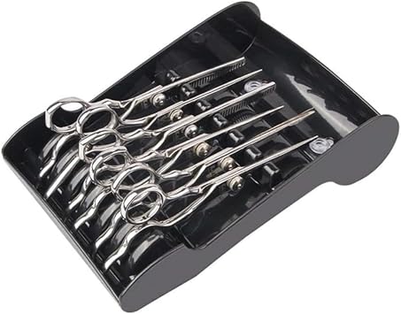 Tujuna Professional Salon Holder Racks Barber Shop Shears Stand Organizer Storage Tray, ABS Scissors Storage Tray Available for 6 Scissors Black