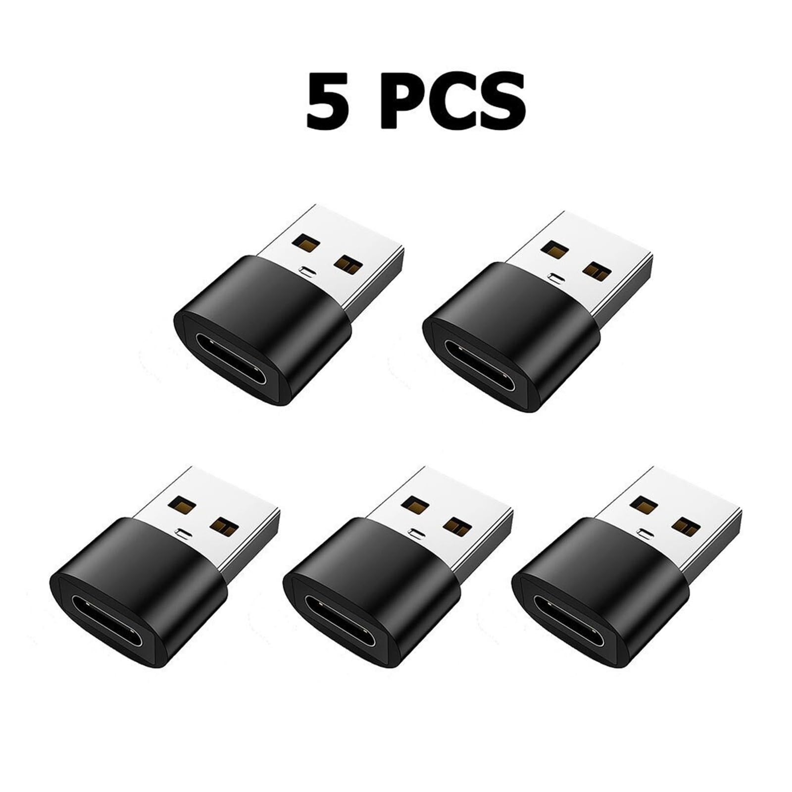 5/10Pcs USB a Tipo C OTG Adattatore USB-A maschio a USB-C femmina per il trasferimento dati del computer portatile (nero - 5 pezzi)