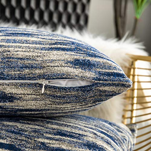 Home Brilliant Lumbar Pillow Covers Abstract Textured Accent Decorative Throw Pillow Covers For Couch, 12X20 Inch, Set Of 2, Navy Blue #TOP3