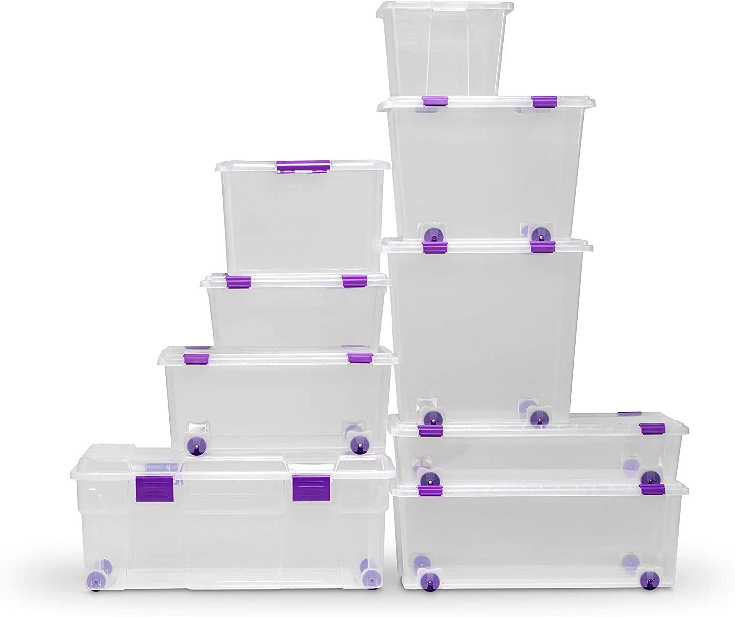 COM-FORT HOUSE | Caja de Almacenaje | Caja de Plástico Transparente | Cierre de Clip Robusto | Capacidad de 20 litros | Medidas 470 x 320 x 195 mm | Lote de 6 Unidades