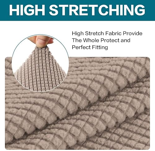 Vista 406 de Turquoize - Funda elástica para sofá de 2 piezas y 3 cojines, funda protectora lavable con elástico en la parte inferior, tela jacquard gruesa