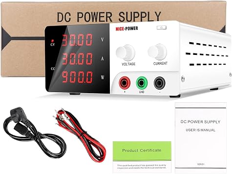 Variable DC Stabilized Power Supply 30V 30A Professional DC Power Supply Adjustable Source 60V 10A 20A 4 Digit Current Voltage Stabilizer Regulator Laboratory Power Supply Color: 60V 10A