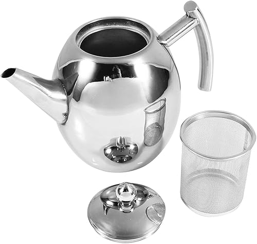 Miniatura 7 de Hervidor de agua durable del pote del café del té de la tetera del acero inoxidable con la capacidad grande del filtro (1L)