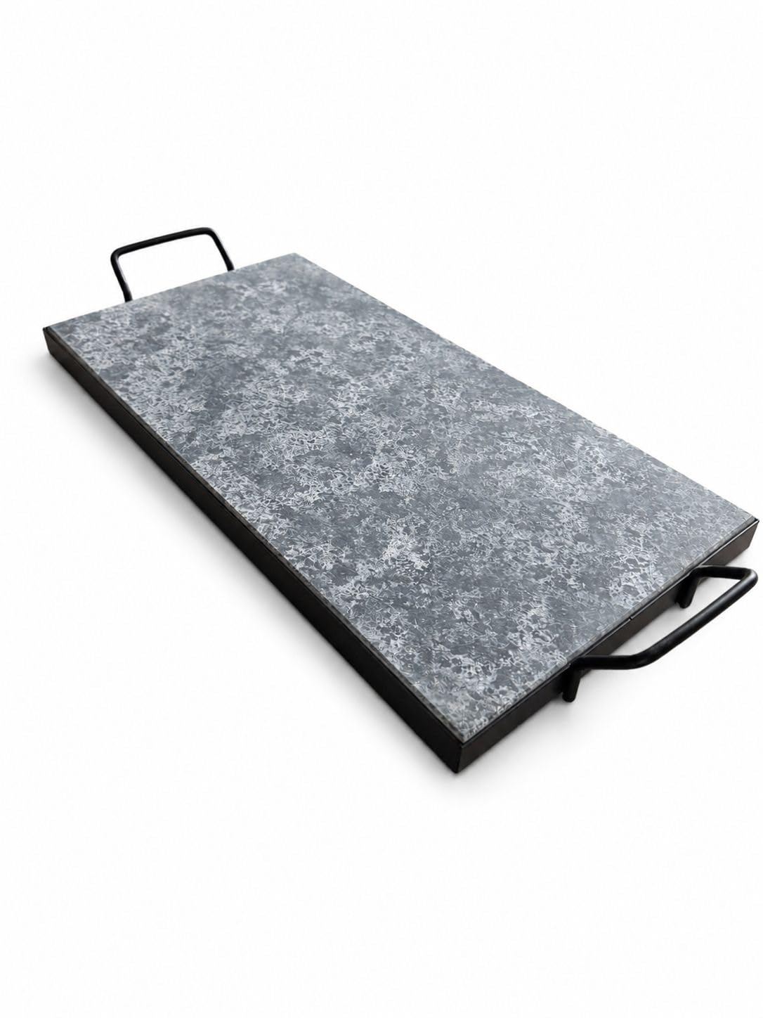SLATEEX® Speckstein Grillplatte 40x20x2 cm mit Halterung – Original italienischer Grillstein für Gasgrill, BBQ & Steak – Naturstein Grillplatte für Fleisch, Burger & Gemüse