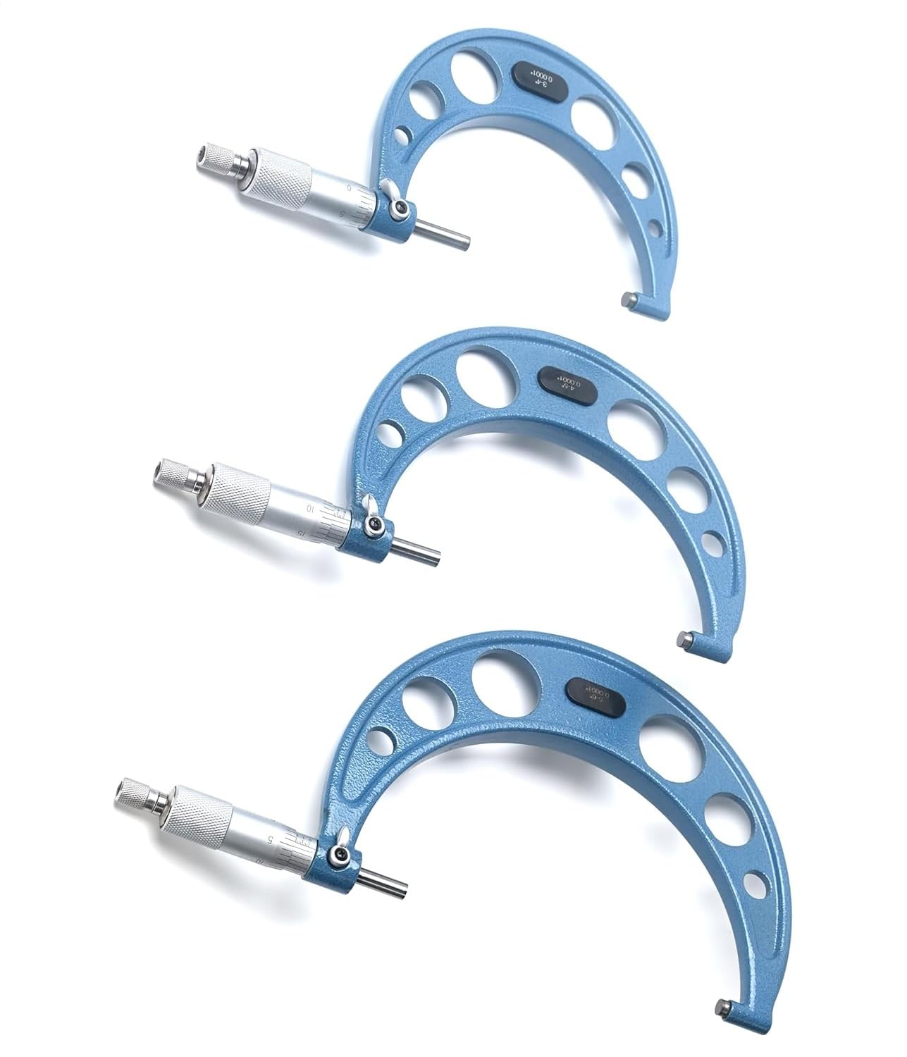 6PCS Outside Micrometer, 6” Micrometer Set, High Precision 0.0001” 0-1"/1-2"/2-3"/3-4"/4-5"/5-6" Machinist Tools, Micrometer Set, with Calibration Standard, Wrench