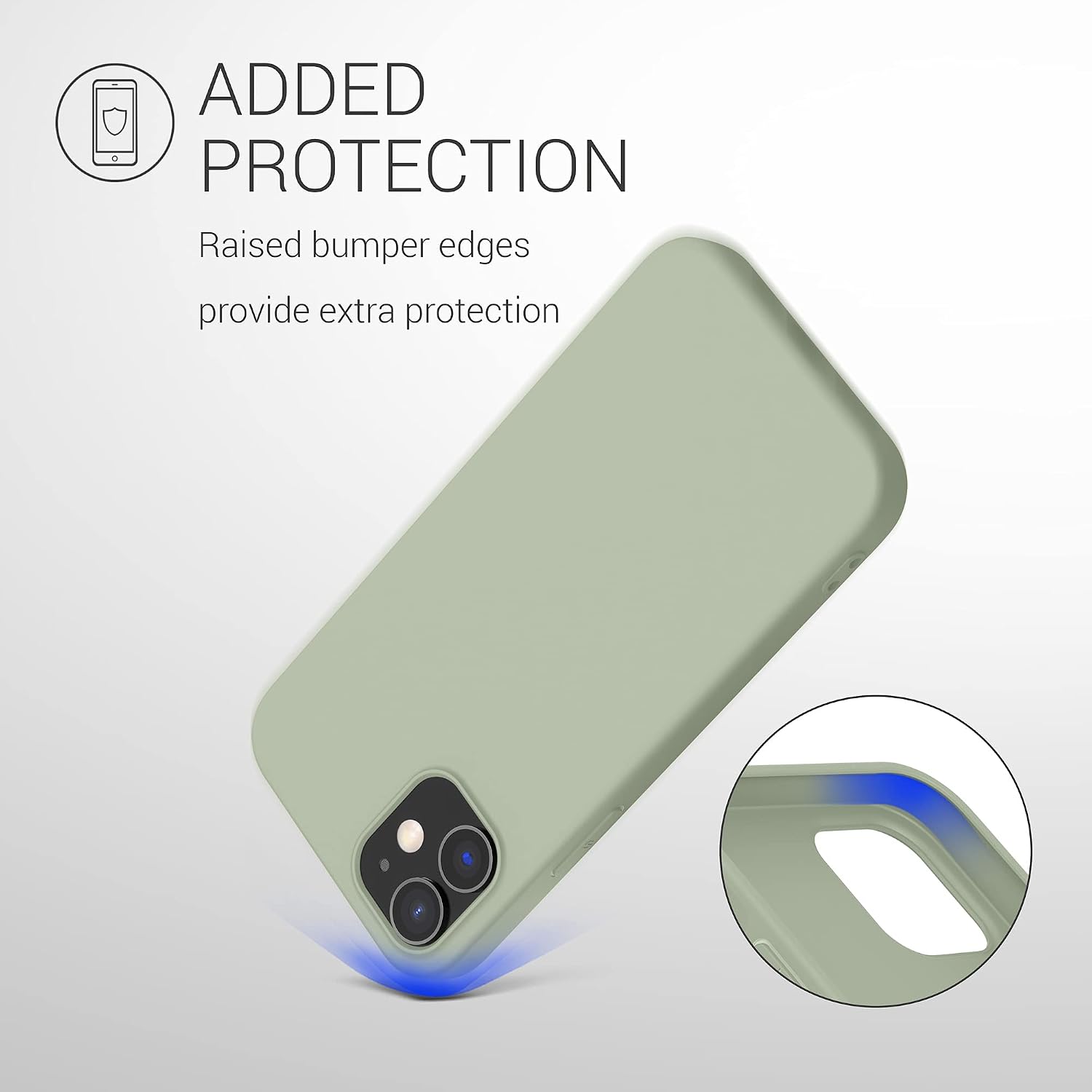 kwmobile Case Compatible with Apple iPhone 12 / iPhone 12 Pro Case - Soft Slim Protective TPU Silicone Cover - Gray Green