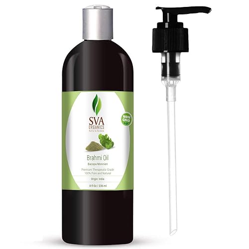 SVA Brahmi Oil - Aceite Brahmi 100% natural prensado en frío - para cara, cuidado de la piel, cuidado del cabello, masaje del cuero cabelludo y