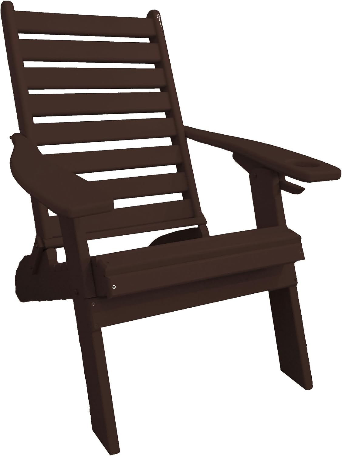 Furniture Barn USA Farmhouse Collection Poly Ladderback Folding Adirondack Chair, Antique Mahogany