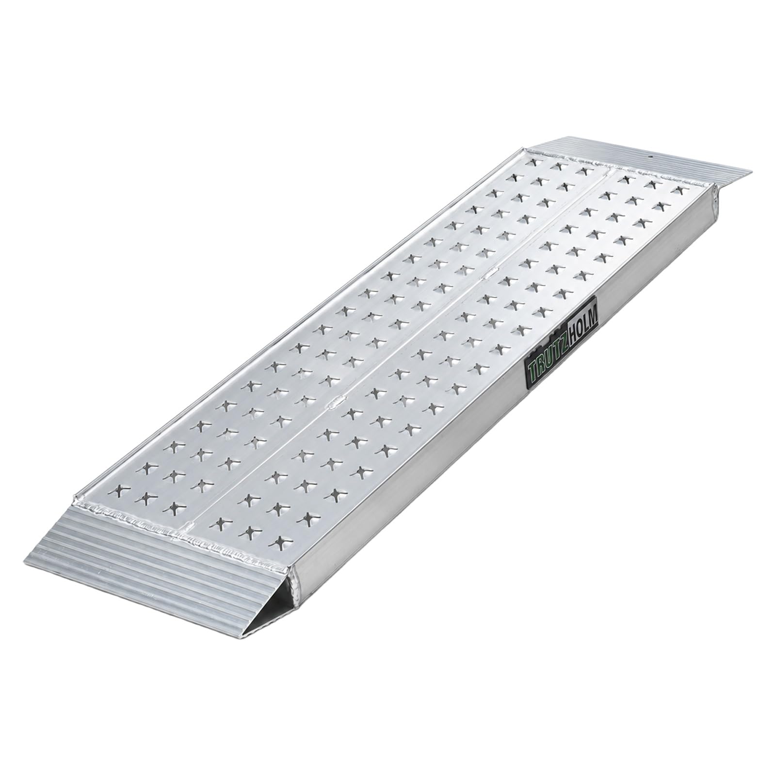 TRUTZHOLM 1x Auffahrrampe Aluminium Gesamtlänge 150 cm Breite 28 cm Traglast 270 kg gelochte rutschfeste Lauffläche Verladerampe Motorradrampe Verladehilfe Rampe für Motorrad Mofa E-Bike Fahrrad