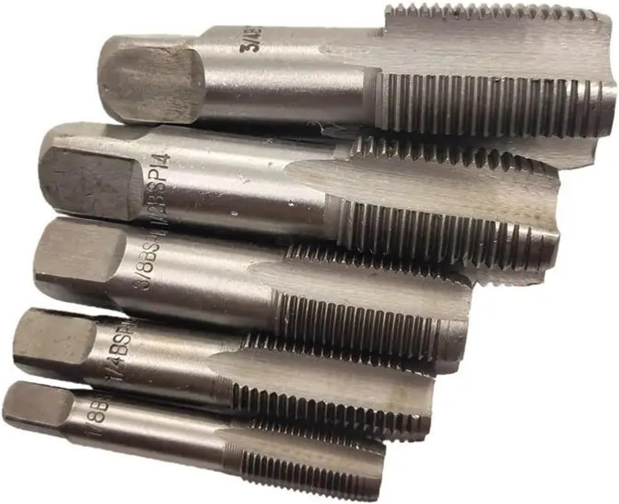 Pipe Tap Set 5 Pcs HSS Taper Pipe Tap Metal Screw Thread BSP 1/8" 1/4" 3/8" 1/2" 3/4" Mixer Taps For Water Pipes Threader Kit