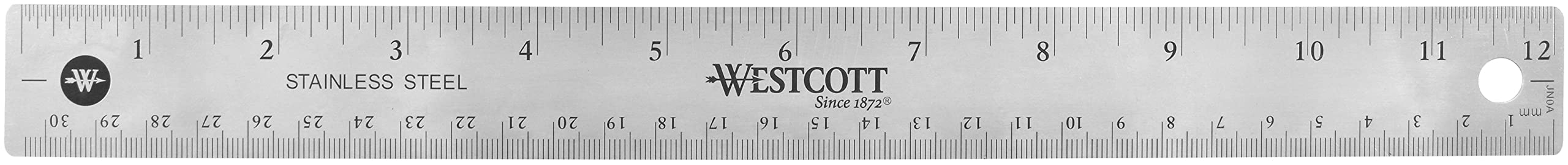 Acme – Westcott regla de acero inoxidable regla, acero inoxidable, 12 "(Pack de 20)