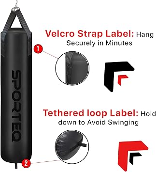 Dyno Heavy Filled Punch Bag 3FT, 4FT & 5FT for All Ages & Genders | Boxing Martial Arts Kickboxing Muay Thai Karate | Home & Commercial Gym Use