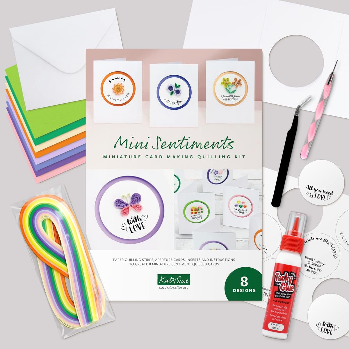 Amazon.com: Katy Sue Miniature Sentiments Guided Paper Quilling Card ...