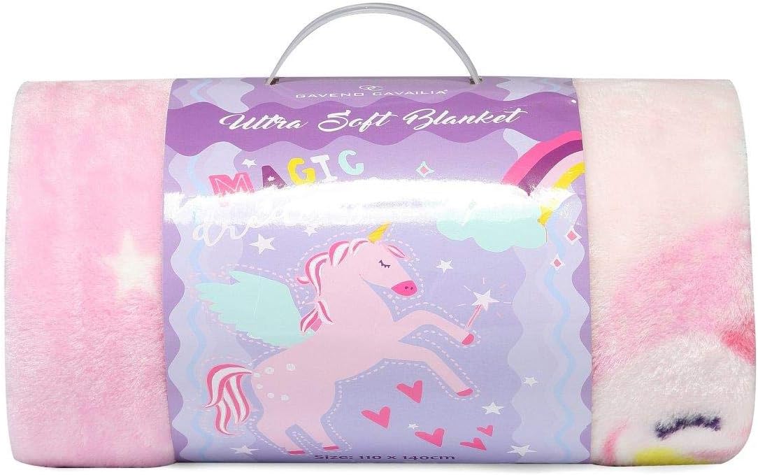 GC GAVENO CAVAILIA Unicorn Baby Blanket Super Soft Flannel Fleece Blanket for Girls, Dreamy Unicorn, 110X140 Cm - Image 5