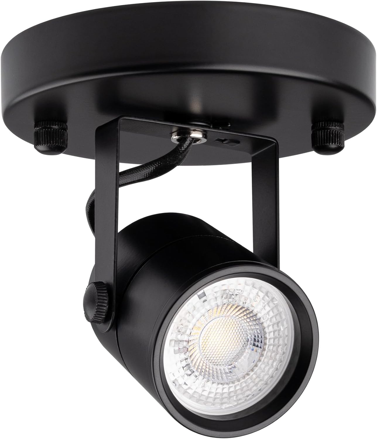 mirrea Black Ceiling Spotlight Bulb Replaceable LED Spot Lights 8W GU10 Bulb 3000K Warm White 90 CRI 38° Beam Angle 1 Pack