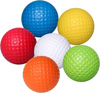 Veemoon Practice Balls Yellow Golf Balls 6pcs Miniindoorgolf Practice Balls Plastic Training Balls Sponge Toy Soft Ball Sports Plastic Ball Flying Toys Training Balls