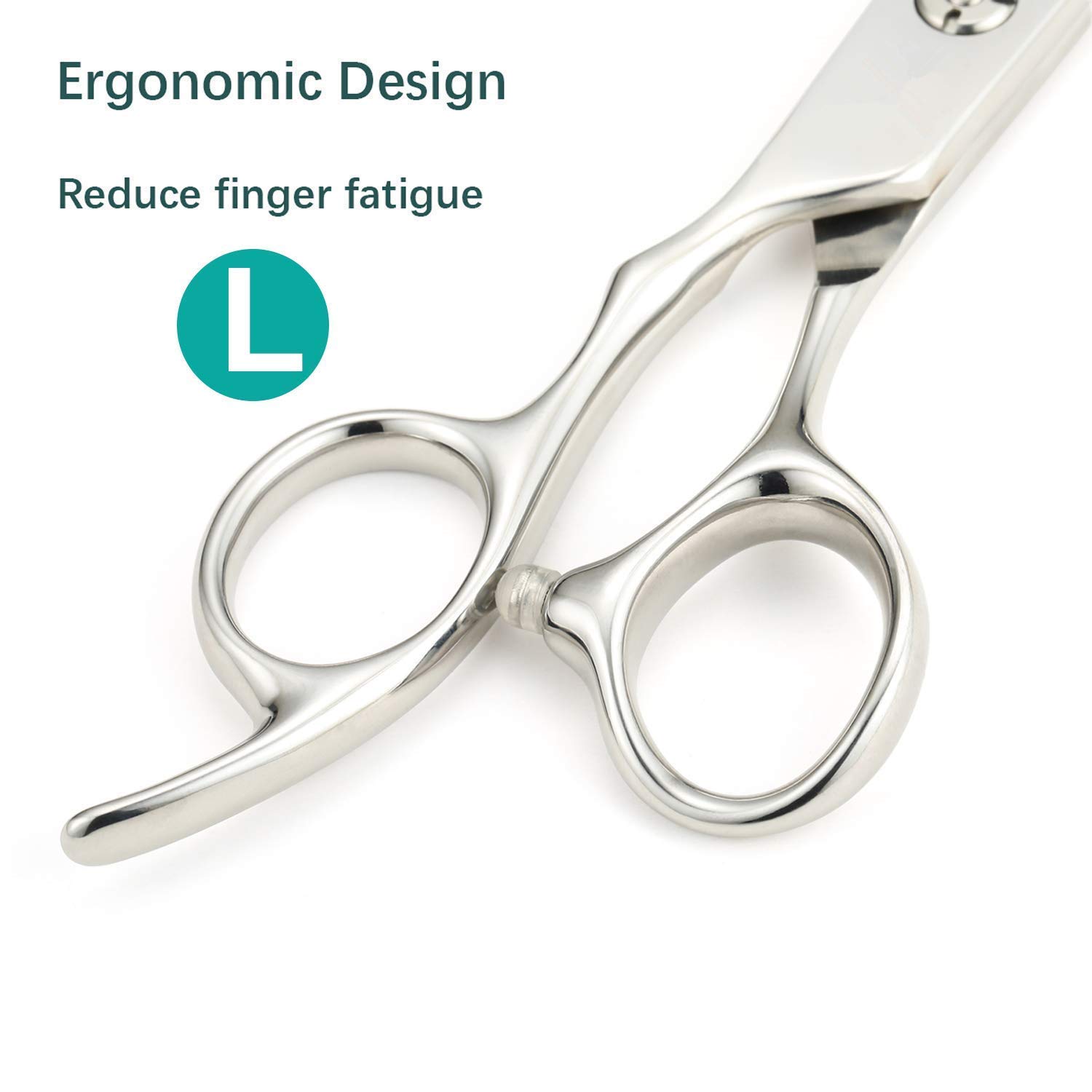 Left Handed Hair Thinning Scissors - Barber Shears for Left Hand Person - 6.0" Japanese 440 C Stainless Steel Left Handed Blending Shear - Handmade Lefty Hair Scissor