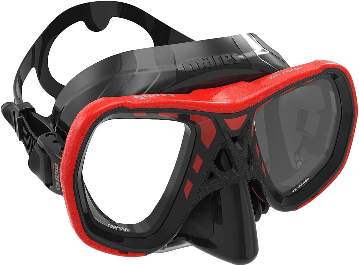 Mares Spyder Double-Lens Scuba Diving Mask with Silicone Face Piece