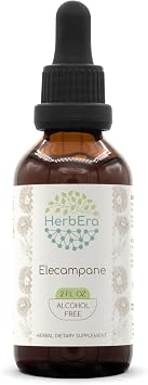 Elecampane B60 Alcohol-Free Herbal Extract Tincture, Concentrated Liquid Drops Natural Elecampane Inula Helenium Dried Root 2 fl oz