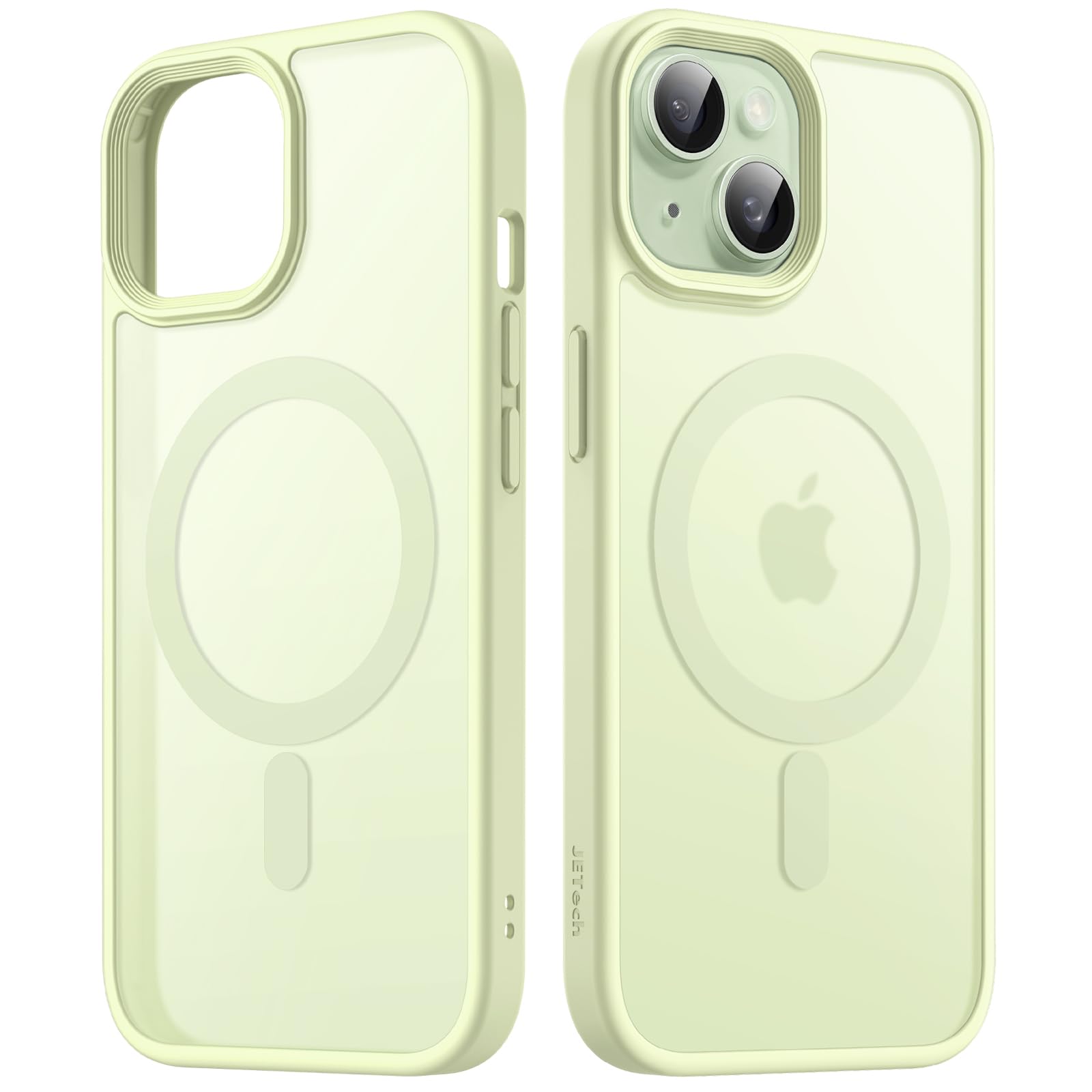 JETech Magnetic Case for iPhone 15 6.1-Inch Compatible with MagSafe, Translucent Matte Back Slim Shockproof Phone Cover (Green Back)