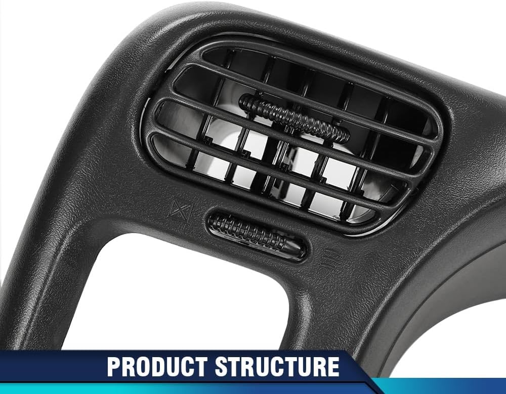 PIT66 Black Dash Bezel, Compatible with Chevy Blazer S10 GMC Jimmy S15 Sonoma 1998-2004 15013761 (Only Fit Single Din) Dashboard Covers