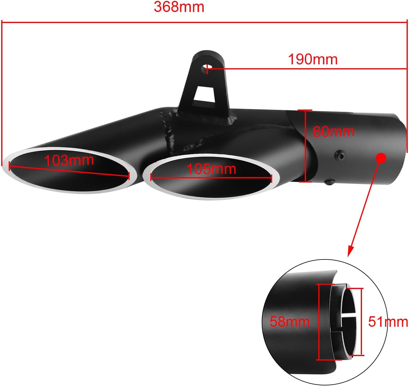 38mm-51mm Motorcycle Exhaust Tips 1.5-2" Motorcycle Muffer Grom Exhaust for Kawasaki Z650 ZX6R Honda CBR 500 300R Yamaha FZ1 250 300 Moto Dirt Bike Silencer Kit