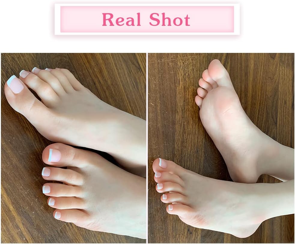 NP LINGZHAN Realistic Silicone Life Size Female Model Feet Display Jewelry Sandals Socks Art Collection with Nails (a Pair of feet, 1) : Beauty & Personal Care