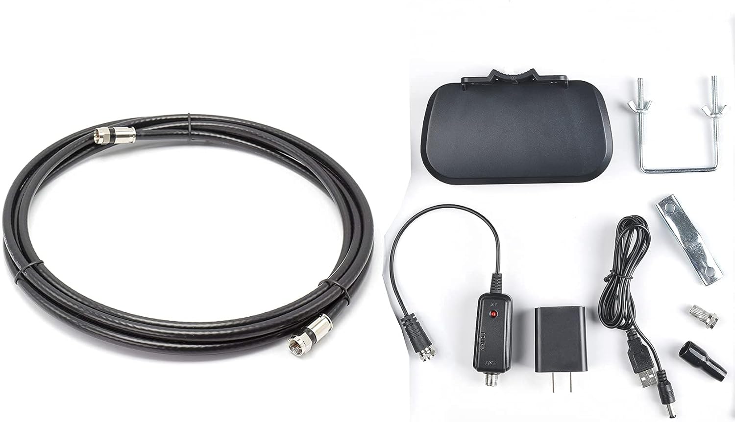 CeKay TV Antenna Amplifier Signal Booster, HDTV Preamplifier, HD Digital VHF UHF Amplifier, with 4G LTE Filter
