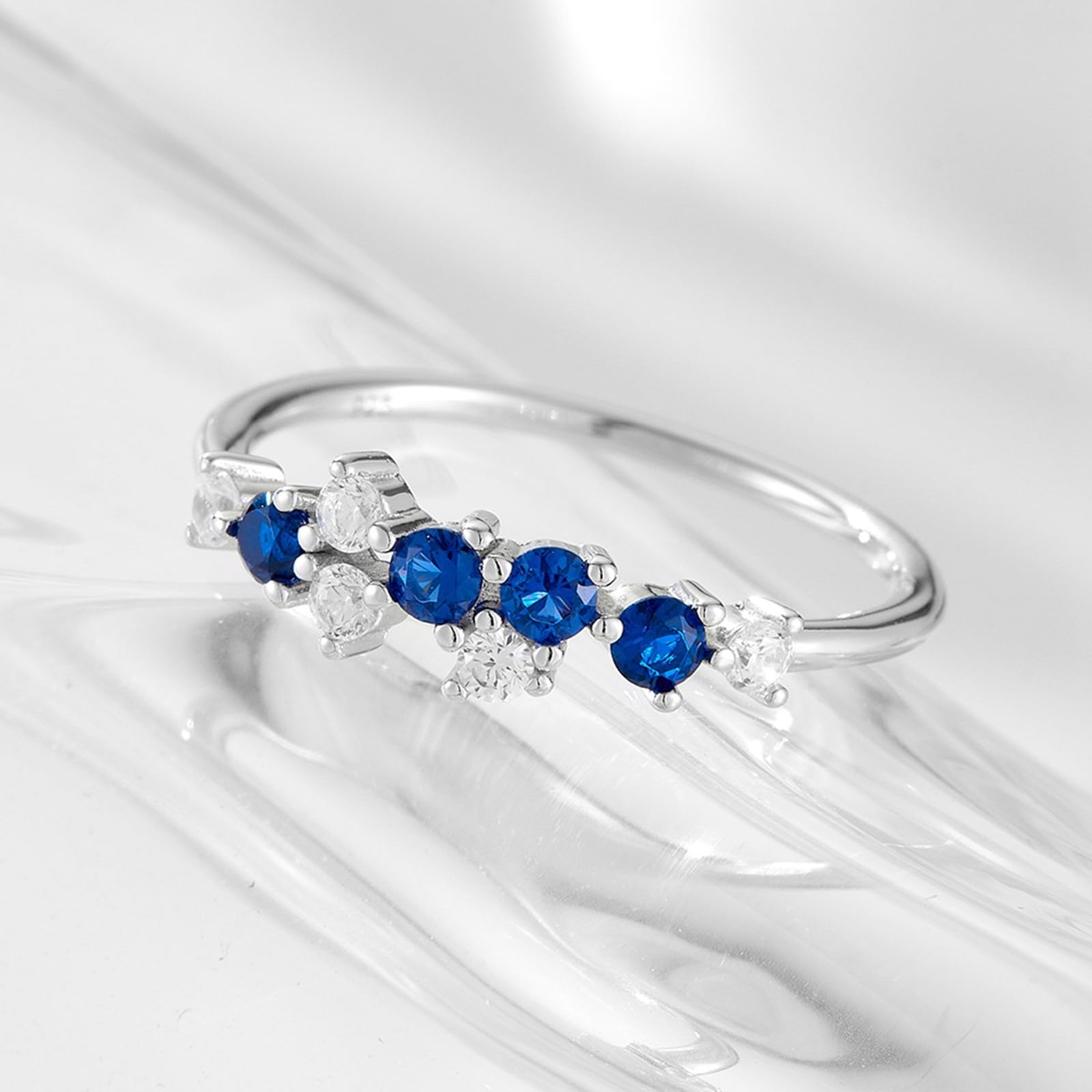 Weißgold Ringe Frauen mit Moissanite, Verlobungs Ring Echtgold Halbe Ewigkeit Trauring Zart für Damen